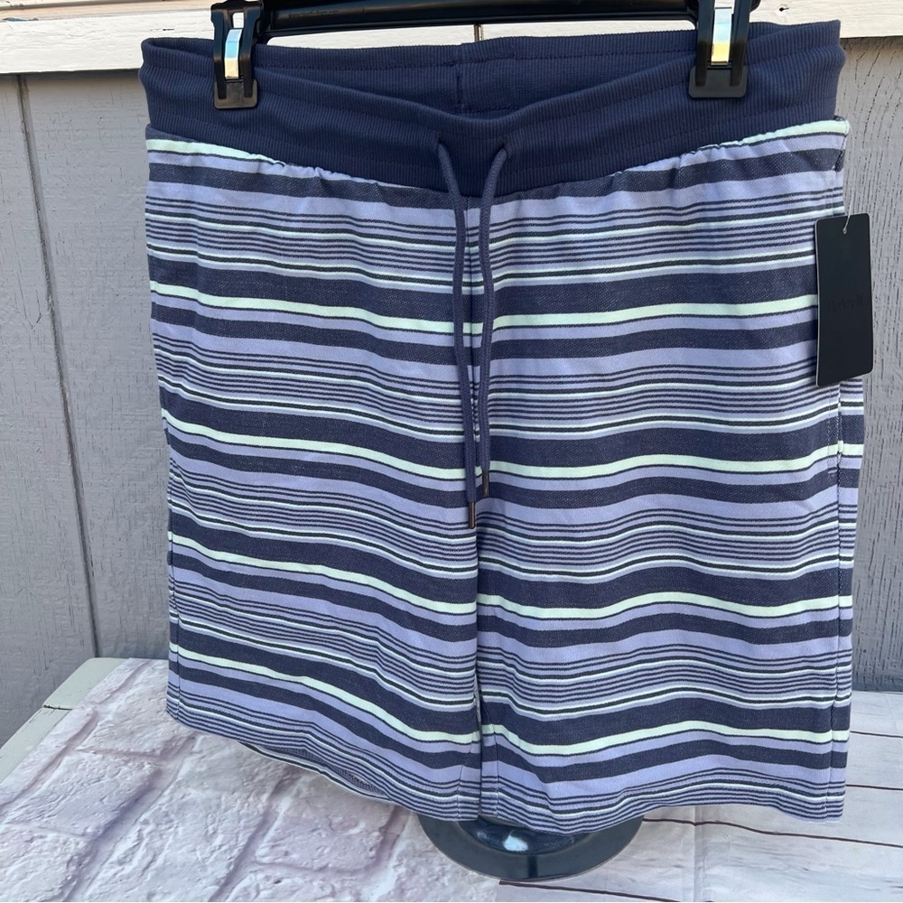 NEW Hurley Men's Midnight Navy Coastal Dunes French Terry Knit Shorts